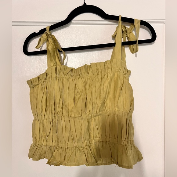 Lulu's Lemon Ruffle Strap Tank Top - Picture 3 of 5